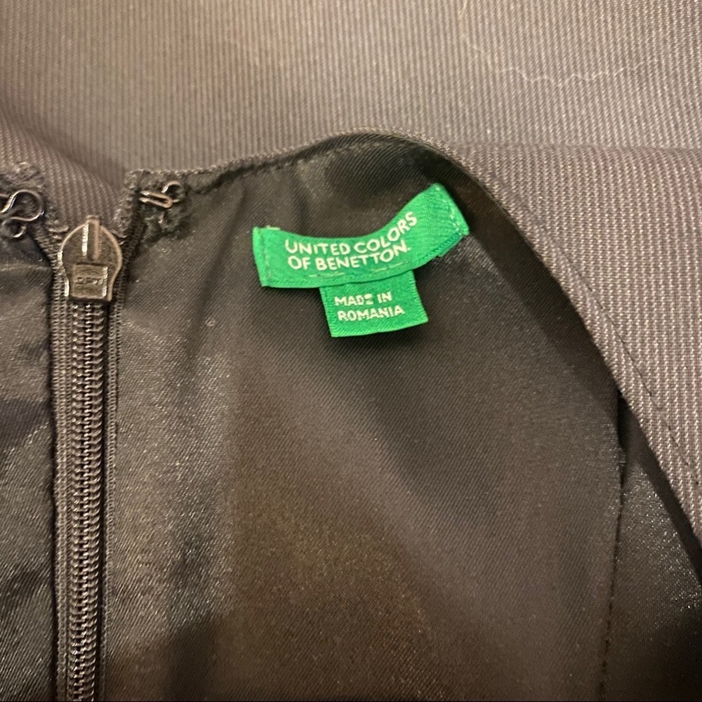 United Colors of Benetton black dress new with‎ tags Small empire waist career - Picture 4 of 6